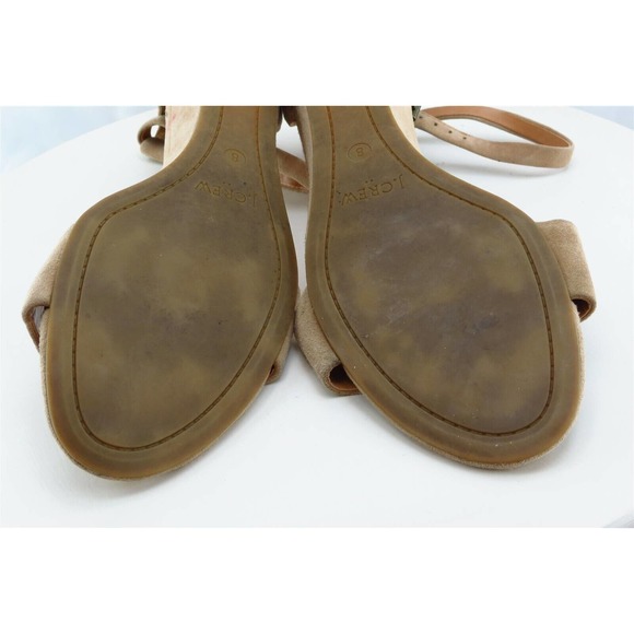 J. Crew Sz 8 M Beige Ankle‎ Strap Leather Women Sandals - Picture 6 of 7